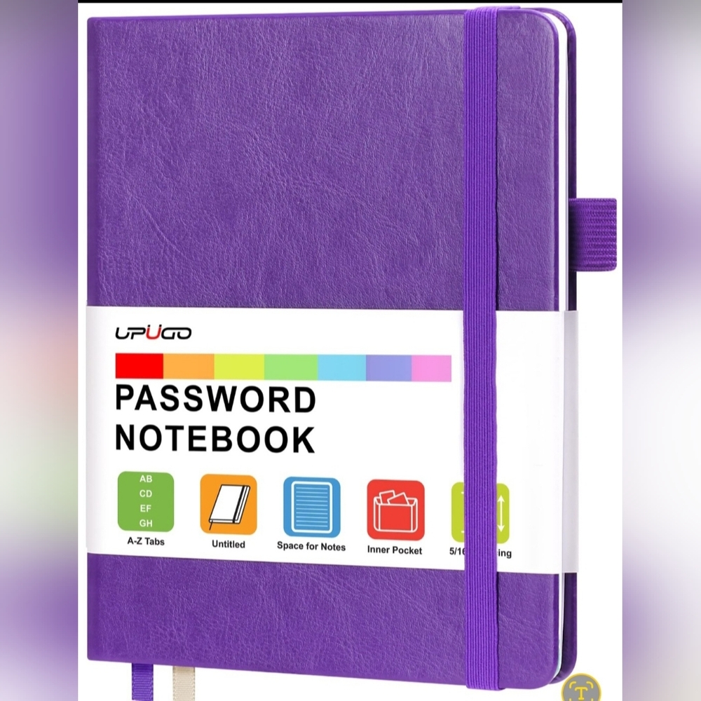 Purple Password Notebook with Elastic Band